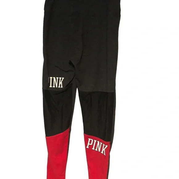Not for sale. Victoria Secret Pink black and red leggings. Size M. - Picture 2 of 4